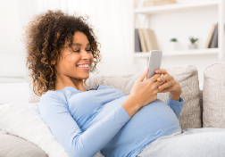 A lady with her device