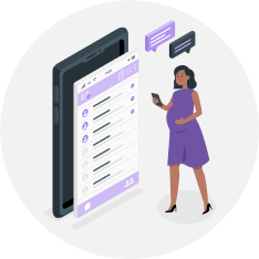 A lady with her device