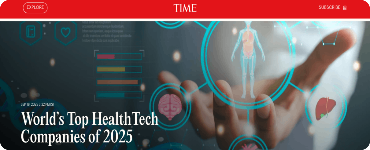 ALT text: Datos Health recognized by TIME as Top HealthTech Company 2025